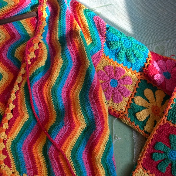 Shop Fluffy Handmade Crochet Cardigan - Picture 4 of 7